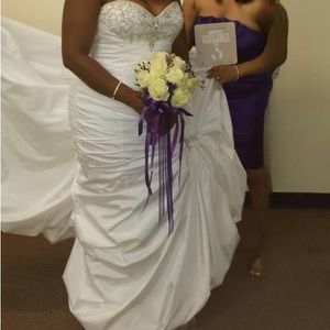 WHITE Wedding Dress size 14 David’s Bridal